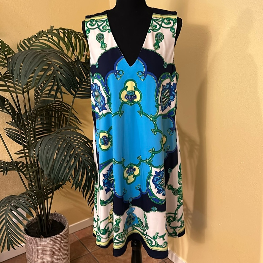 Julie Brown Navy/Green dress XL